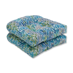 Make It Rain Cerulean Wicker Seat Cushion (Set Of 2)