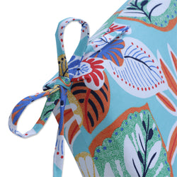 Marlow Aqua Orange Squared Corners Chair Cushion