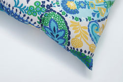 Amalia Paisley Blue Tufted Seat Cushions