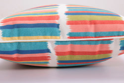Solar Stripe Fruit Punch Over-sized Rectangular Throw Pillow (Set of 2)