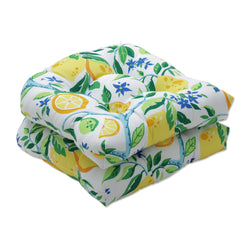 Lemon Tree Yellow Wicker Seat Cushion (Set Of 2)