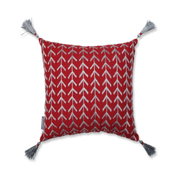 Indoor Christmas Modern Geometric Red/Silver 16.5-inch Throw Pillow